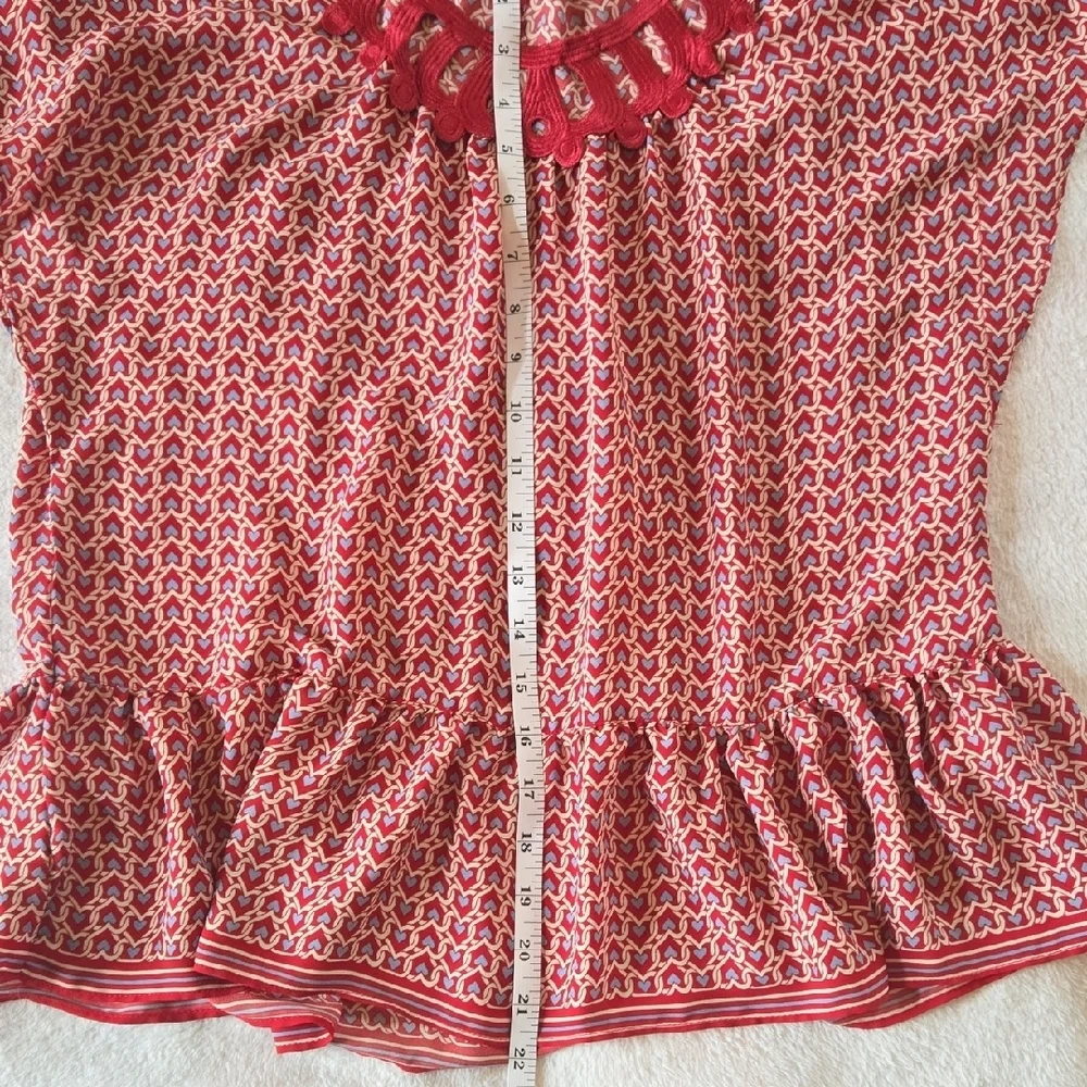Max Studio S-L INTERTWINED 💙♥️🤍 Y2K KAWAII Babydoll Ruffles Fun LACE TRIM GUC - Picture 9 of 10